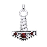 Thor's Hammer with Gems Silver Pendant TPD1117