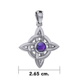 Celtic Knotwork Wheel of Being Sterling Silver Pendant with Gemstone TPD130