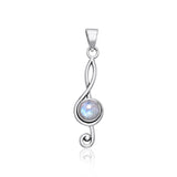 Music Clef Cabochon Gemstone Pendant TPD1719 - Jewelry