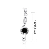 Music Clef Cabochon Gemstone Pendant TPD1719 - Jewelry