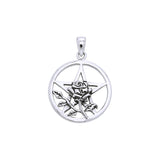 Rose Sterling Silver Pentacle Pendant TPD3136