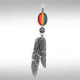 Turquoise Feather Talisman Pendant TPD3282 - Jewelry