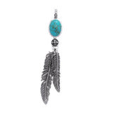 Turquoise Feather Talisman Pendant TPD3282