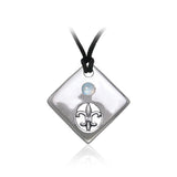 Square Fleur De Lis Silver Pendant TPD357 - Jewelry