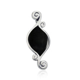 Organic Form Inlay Stone Silver Pendant TPD3570 - Jewelry