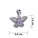 Life's colorful transformation ~ Sterling Silver Jewelry Butterfly Pendant with Gemstone TPD3685