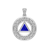 AA Recovery with Celtic Boarder Silver Pendant TPD3938