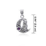 Celtic Moon Cat Pendant TPD4289 - Jewelry