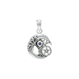 Crescent Moon Tree of Life with Star Silver Pendant TPD4311 - Jewelry