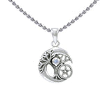 Crescent Moon Tree of Life with Star Silver Pendant TPD4311 - Jewelry