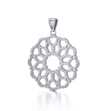 Rose Window Silver Celtic Pendant TPD447