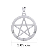 Witch Pentagram Silver Pendant TPD4503