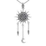 Sterling Silver Sun Moon Pendant Jewelry TPD4965