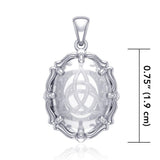 Triquetra Sterling Silver Pendant with Natural Clear Quartz TPD5114 - Jewelry
