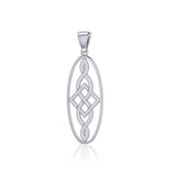 Square Celtic Design in Oval Shape Silver Pendant TPD5232 - Jewelry