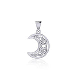 Celtic Crescent Moon Silver Pendant TPD5235 - Jewelry