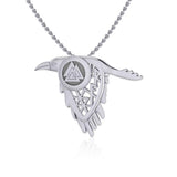 Odin Raven and Spirit Rune Silver Pendant TPD5239 - Jewelry