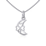 The Shamrock in Crescent Moon Silver Pendant TPD5268 - Jewelry