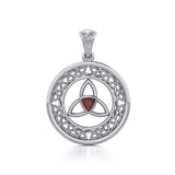 Celtic Trinity Knot Pendant with Gemstone TPD5296 - Jewelry