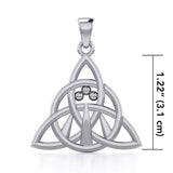 Triquetra with Awen The Three Rays of Light Silver Pendant TPD5306 - Jewelry