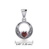 Celtic Knot Silver Pendant with Heart Gemstone TPD5343 - Jewelry