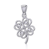 Lucky Four Leaf Clover Silver Pendant TPD5352 - Jewelry