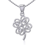 Lucky Four Leaf Clover Silver Pendant TPD5352 - Jewelry