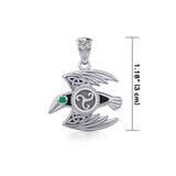 Behind the Mystery of the Mythical Raven Silver Jewelry Pendant with Gemstone TPD5381 - Jewelry