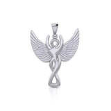 Silver Winged Goddess Pendant TPD5470 - Jewelry