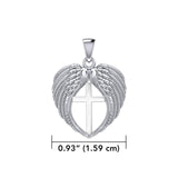 Feel the Tranquil in Angels Wings Silver Pendant with Cross TPD5481 - Jewelry