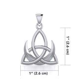 Crescent Moon with Celtic Trinity Silver Pendant TPD5667 - Jewelry