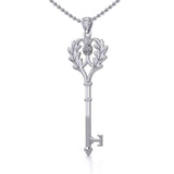 Thistle Spiritual Enchantment Key Silver Pendant TPD5682 - Jewelry