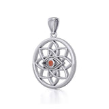 Flower of Life Eye Silver Pendant with Gem TPD5734 - Jewelry