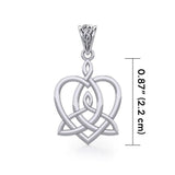 Celtic Motherhood Triquetra or Trinity Heart Silver Pendant TPD5782 - Jewelry