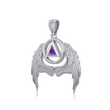 Angel Wings Recovery Silver Pendant with Gemstone TPD5840