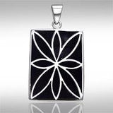 Flower Flat Cabochon Rectangle Pendant TPD593 - Jewelry