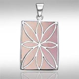 Flower Flat Cabochon Rectangle Pendant TPD593 - Jewelry