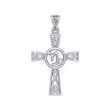 Celtic Cross Capricorn Astrology Zodiac Sign Silver Pendant TPD5945