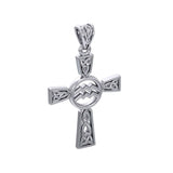 Celtic Cross Aquarius Astrology Zodiac Sign Silver Pendant TPD5946