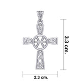 Celtic Cross Pisces Astrology Zodiac Sign Silver Pendant TPD5947