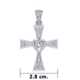 Celtic Cross with Heart Silver Pendant TPD5973