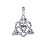 Celtic Heart Birthstone Trinity Silver Pendant TPD5990