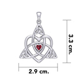 Celtic Heart Birthstone Trinity Silver Pendant TPD5990