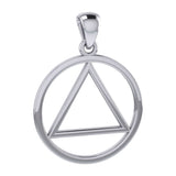 Large  AA Symbol Silver Pendant TPD6003