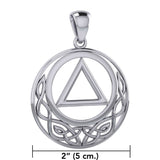 Large Celtic AA Recovery Silver Pendant TPD6005