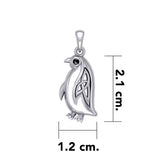 Celtic Spirit of The Antarctic Penguin Silver Pendant with Gem TPD6010