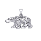 Celtic Spirit of The Arctic Polar Bear Silver Pendant TPD6017