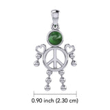 Peace Love and Celtic Tritinty Knot Doll Silver Pendant TPD6106