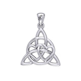 Enchantment Sterling Silver Double Hearts Connected with Magic Celtic Triquetra Pendant - TPD6194 by Peter Stone