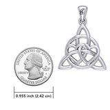 Enchantment Sterling Silver Double Hearts Connected with Magic Celtic Triquetra Pendant - TPD6194 by Peter Stone